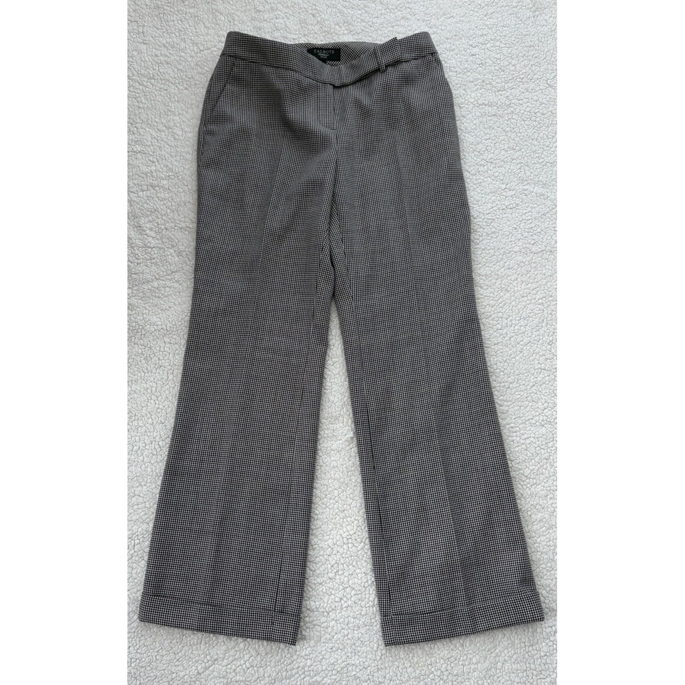 Women's Talbots Dress Pants Cuffed Wool Blend Lined Houndstooth Petites 4P